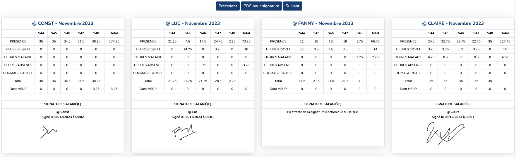 Recap et signature